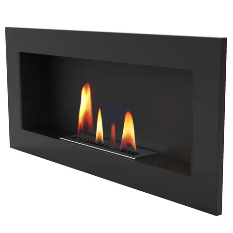 Biokominek UNIFLAM 90x40cm czarny mat