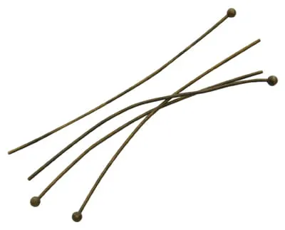 [10904] Szpilki z ozdobnym końcem brązowe 20mm 60szt