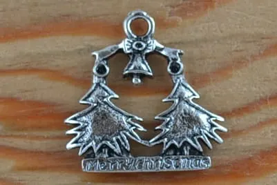 [ś0715] Zawieszka Merry Christmas srebrna 2szt
