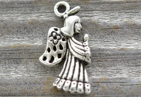 [ś07182] Zawieszka aniołek 22*12mm srebrny 3szt