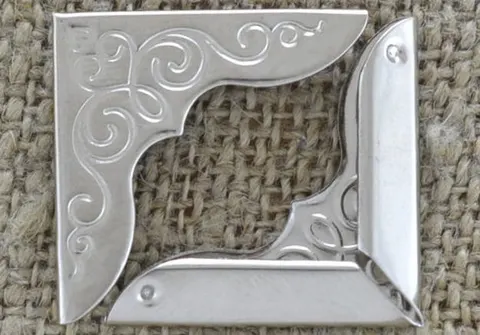 [k0504] Narożnik do książki srebro 23*23mm 3szt