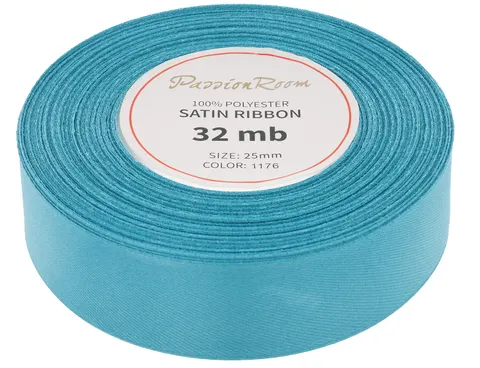 [825094] Wstążka satynowa 25mm 32mb turkusowa