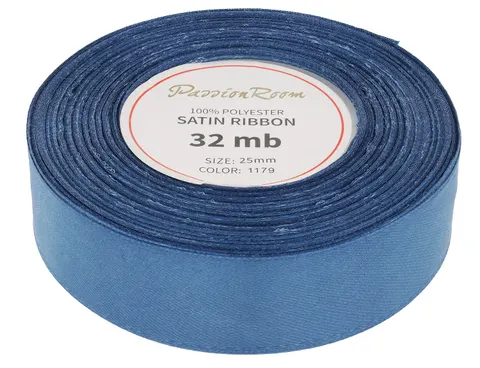 [825022] Wstążka satynowa 25mm 32mb dżinsowa