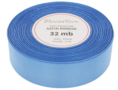 [825070] Wstążka satynowa 25mm 32mb niebieska