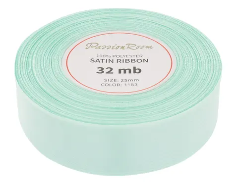 [825089] Wstążka satynowa 25mm 32mb miętowa
