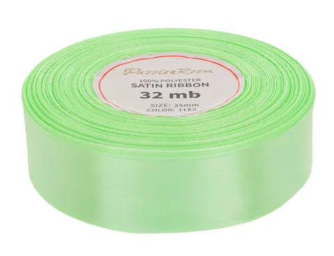 [825090] Wstążka satynowa 25mm 32mb pistacjowa