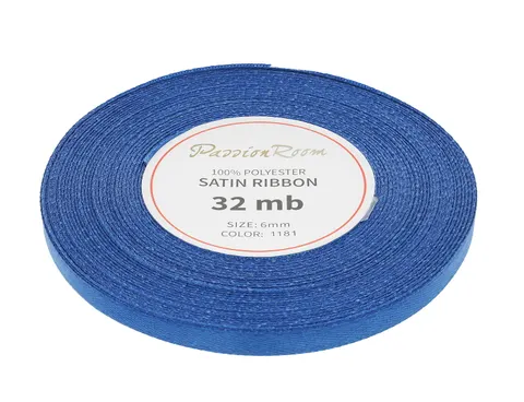 [86023] Wstążka satynowa 6mm 32mb ciemnoniebieska