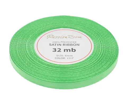 [86012] Wstążka satynowa 6mm 32mb jasnozielona
