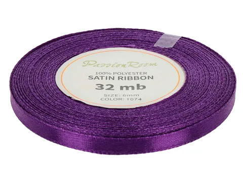 [86096] Wstążka satynowa 6mm 32mb fioletowa