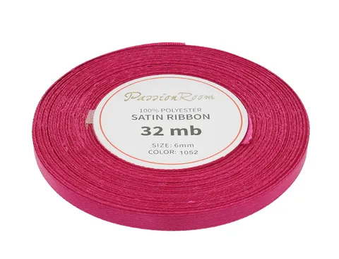 [86088] Wstążka satynowa 6mm 32mb fioletoworóżowa