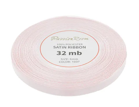 [86017] Wstążka satynowa 6mm 32mb bladoróżowa