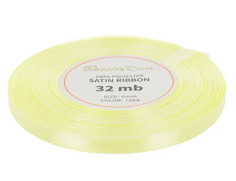 [86109] Wstążka satynowa 6mm 32mb masełkowa