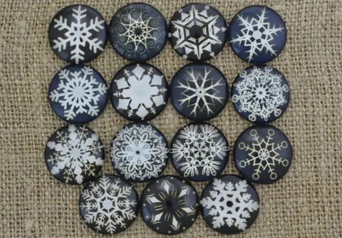 [ś07309] Kaboszon 20mm płatek śniegu mix wzorów