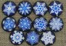 [ś07385] Kaboszon 20mm płatek śniegu mix granatowy