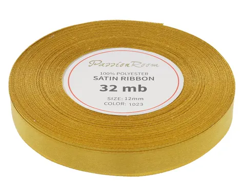 [812100] Wstążka satynowa 12mm 32mb złota
