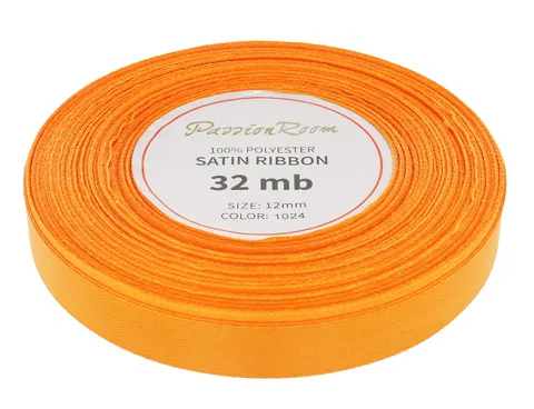 [812029] Wstążka satynowa 12mm 32mb pomarańczowa
