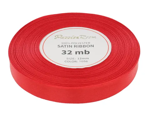 [812005] Wstążka satynowa 12mm 32mb czerwona