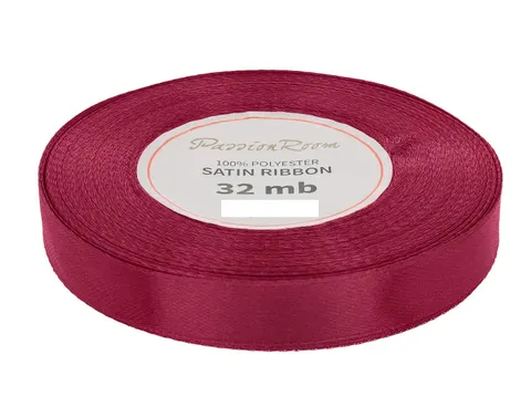 [812030] Wstążka satynowa 12mm 32mb ciemnowiśniowa