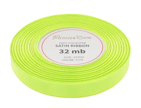 [812092] Wstążka satynowa 12mm 32mb limonkowa