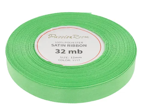 [812012] Wstążka satynowa 12mm 32mb jasnozielona