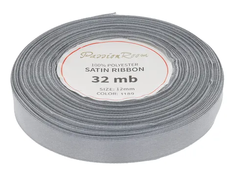 [812108] Wstążka satynowa 12mm 32mb szara