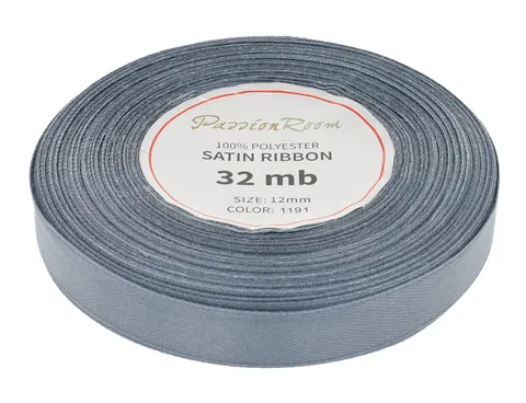 [812003] Wstążka satynowa 12mm 32mb stalowa