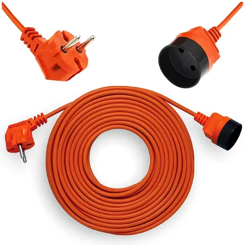 Przedłużacz OGRODOWY pomarańczowy 2x1mm2 uniwersalny w izolacji PVC 20m