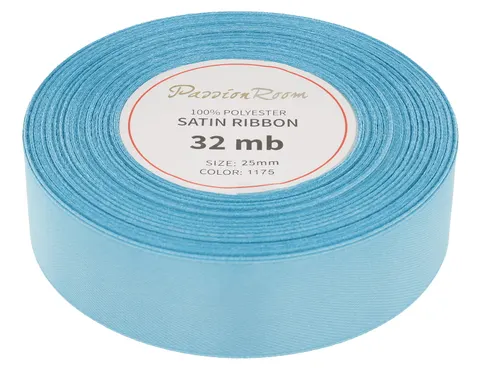 [825093] Wstążka satynowa 25mm 32mb jasnoturkusowa