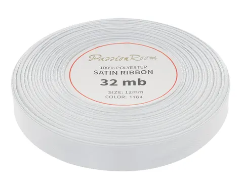 [812037] Wstążka satynowa 12mm 32mb srebrna