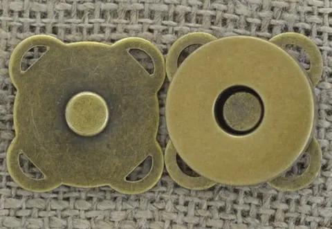 [k0404] Magnetyczne zapięcie do torebki brąz 19*19mm