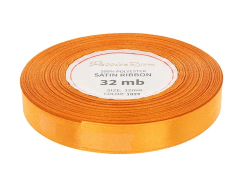 [812040] Wstążka satynowa 12mm 32mb bladopomarańczowa