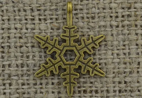 [ś07433] Zawieszka płatek śniegu 24*17mm brąz 2szt