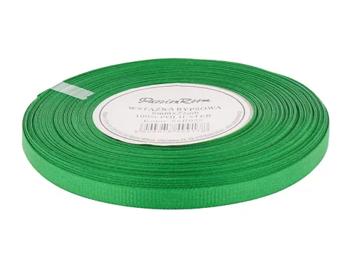 Wstążka rypsowa 6mm 22mb zielona