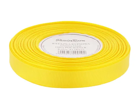 Wstążka rypsowa 12mm 22mb żółta