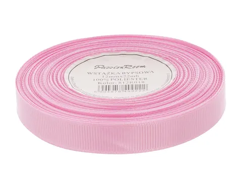 Wstążka rypsowa 12mm 22mb różowa