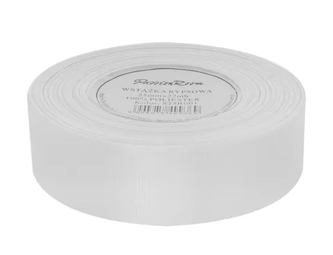 Wstążka rypsowa 25mm 22mb biała
