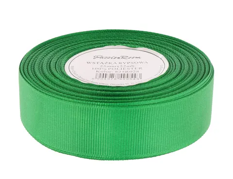 Wstążka rypsowa 25mm 22mb zielona