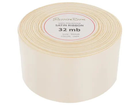 [850002] Wstążka satynowa 50mm 32mb ciemnokremowa