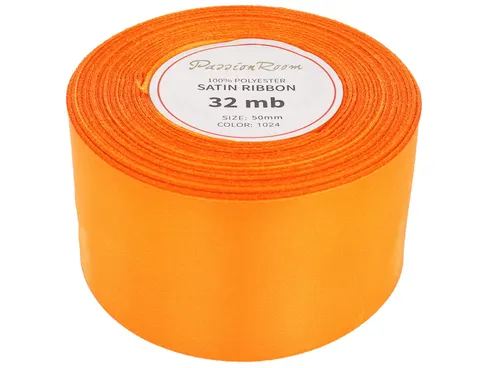 [850029] Wstążka satynowa 50mm 32mb pomarańczowa