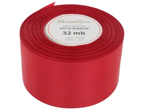 [850026] Wstążka satynowa 50mm 32mb bordowa