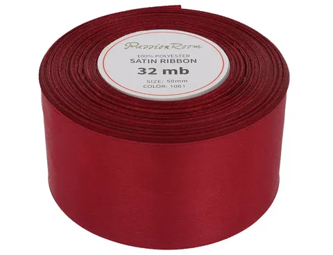 [850011] Wstążka satynowa 50mm 32mb burgundowa