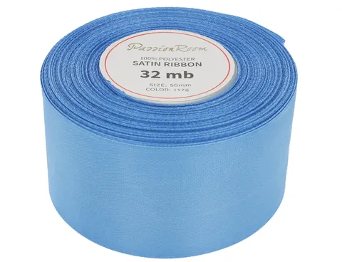 [850070] Wstążka satynowa 50mm 32mb niebieska