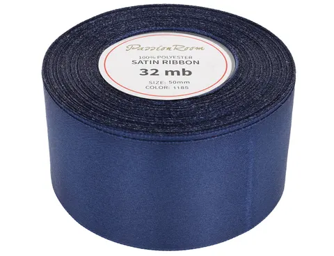 [850111] Wstążka satynowa 50mm 32mb ciemnogranatowa