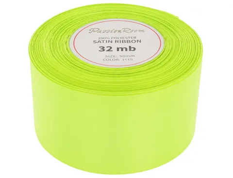 [850092] Wstążka satynowa 50mm 32mb limonkowa