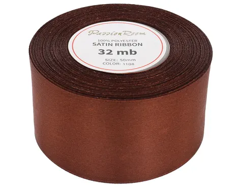 [850015] Wstążka satynowa 50mm 32mb brązowa