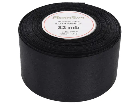 [850008] Wstążka satynowa 50mm 32mb czarna