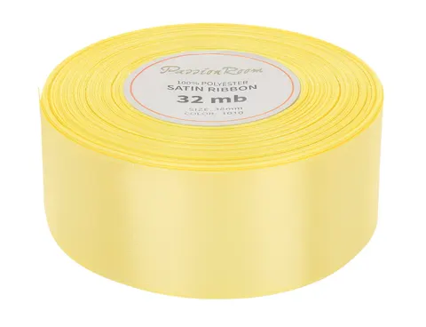 [838032] Wstążka satynowa 38mm 32mb bladożółta
