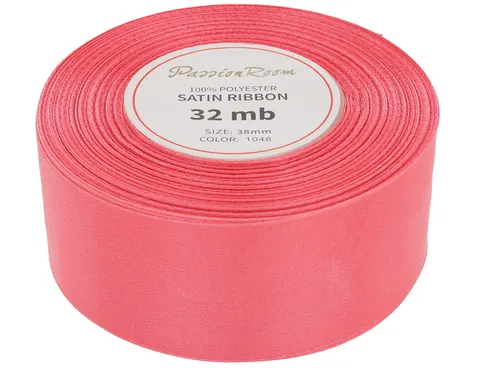 [838025] Wstążka satynowa 38mm 32mb koralowa