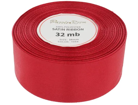 [838026] Wstążka satynowa 38mm 32mb bordowa