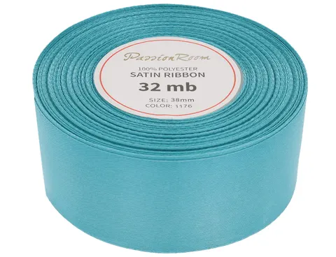 [838094] Wstążka satynowa 38mm 32mb turkusowa